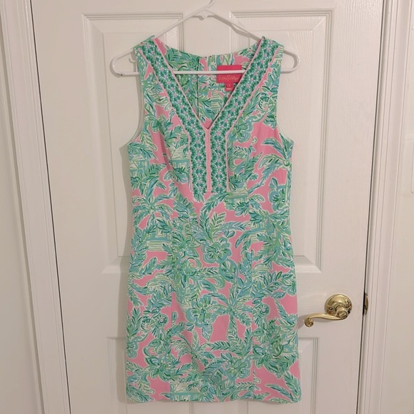 Lilly Pulitzer Vivian Stretch Shift in Mandevilla Baby New Size 4 - Picture 3 of 11